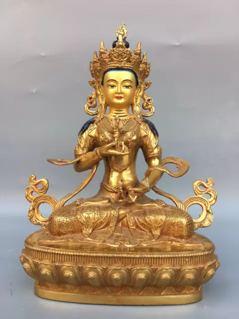 12.5 '' Népal Bronze Doré Peinture Vajradhara Vajrabhairava Déesse Statue