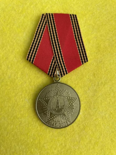 100% Original Soviet Russian Ussr Medal 60 Years Of Victory In The Wwii