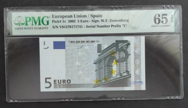 Billete 5€ Duisenberg PMG 65 EPQ españa d'occasion pour 55 EUR in