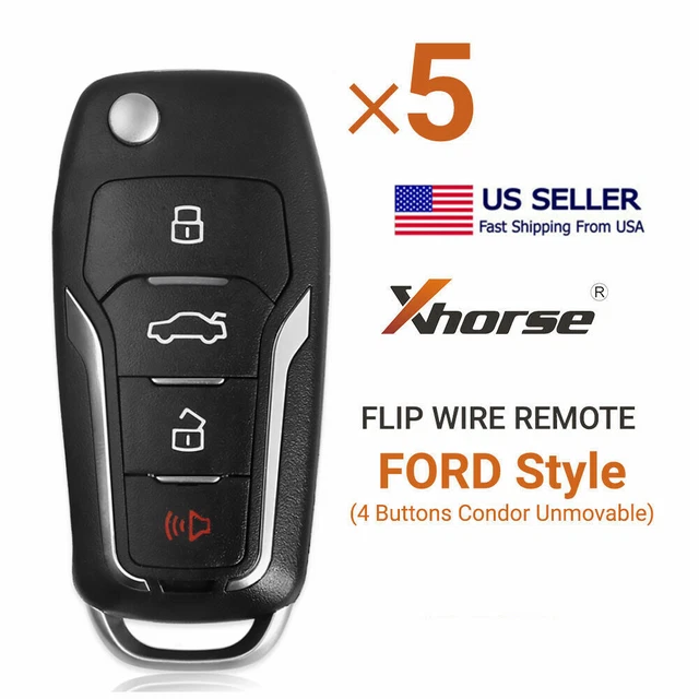 5× Xhorse For Ford Style Wire Remote Flip Key 4 Buttons XKFO01EN For VVDI Tool