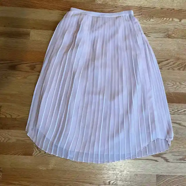 Chelsea28 Blush Pink Midi Pleated Skirt Chiffon Size S