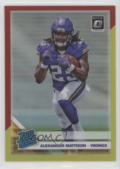2019 Donruss Optic Rated Red and Yellow Prizm Alexander Mattison #181 Rookie RC