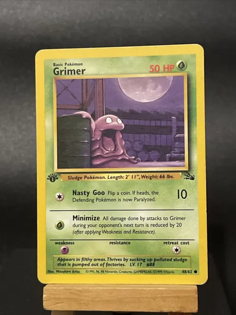 Pokemon Card Grimer 48/62 1. Auflage Fossil WOTC gespielt