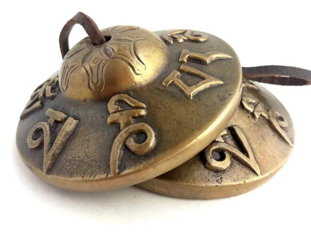 Hand Tuned to Key of Om 2.60 Inch- Tingsha Tibetan Bell (Chimes) Buddhist Lucky