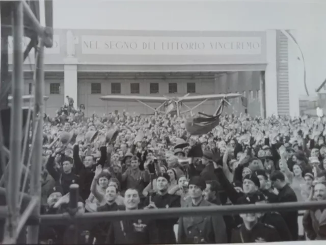 Fotografia fascismo aeronautica Milano f.to 13 x 18 Mussolini 3 Novembre 1936