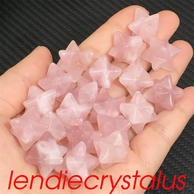 20pcs Natural Rose quartz Mini Merkaba Star Quartz Crystal Skull Reiki Healing