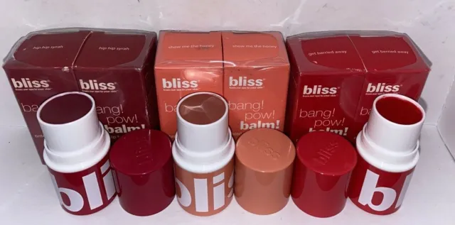 Set Of 2 Bliss Bang Pow Balm Tinted Lip Balm 0.11 oz BNIB