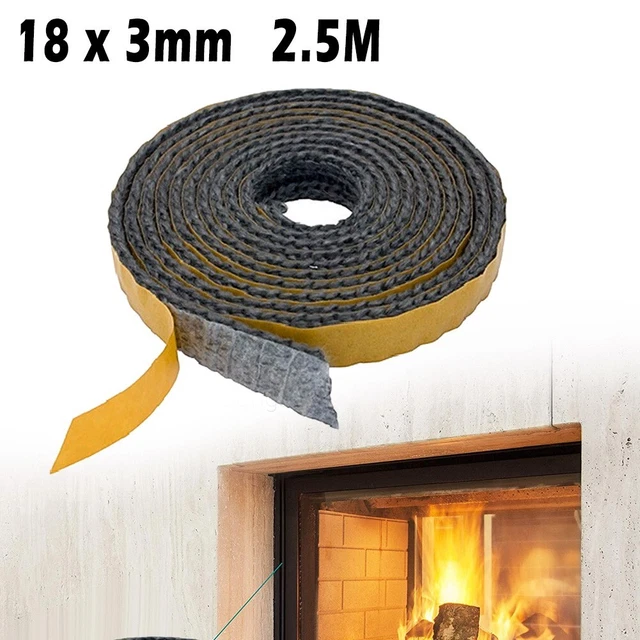 Poêle Corde 2.5m Longueur Noir Cheminée Porte Joints Fibre de Verre Remplacement