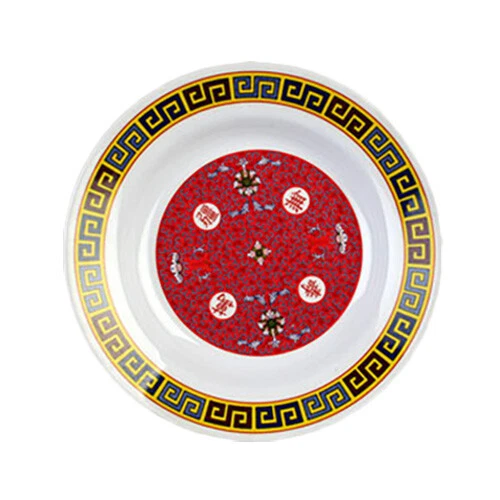 Thunder Group 1110TR 12 oz Longevity Pattern Melamine Soup Plate - 1 Doz