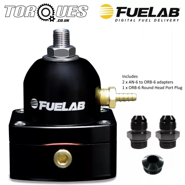 Fuelab Mini EFi Three (3)  Port Fuel Pressure Regulator AN-6 Black - 53501-1