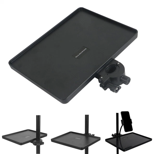 Microphone Tray Universal Equipment Tray Accessories Tripod Black Clamp