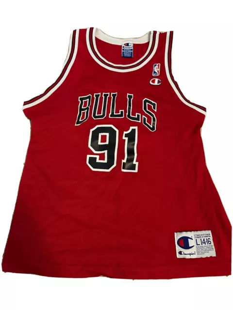 VTG Champion Dennis Rodman Chicago Bulls NBA Jersey #91 Red Toddler 2T NWT