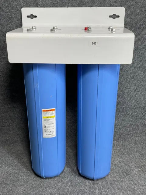 Sistema de filtración de dos carcasas de línea delgada de 2 etapas 20" en azul