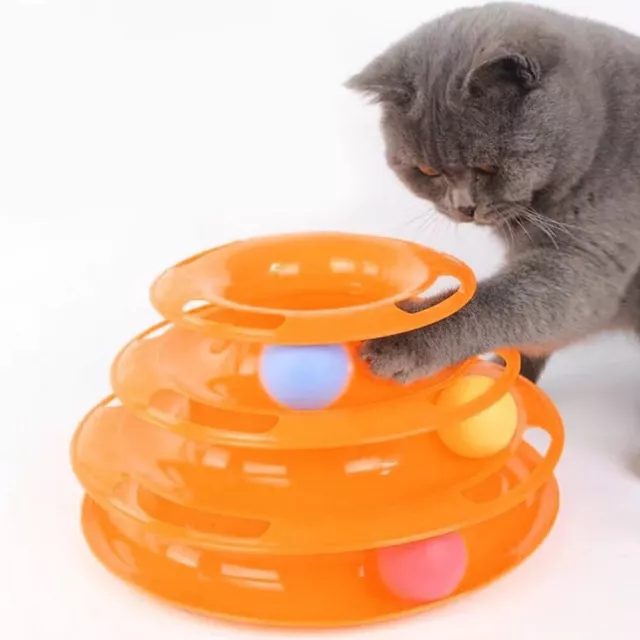 Funny Pet Cat Crazy Ball Disk Interactive Toys Amusement Plate Trilaminar Toy