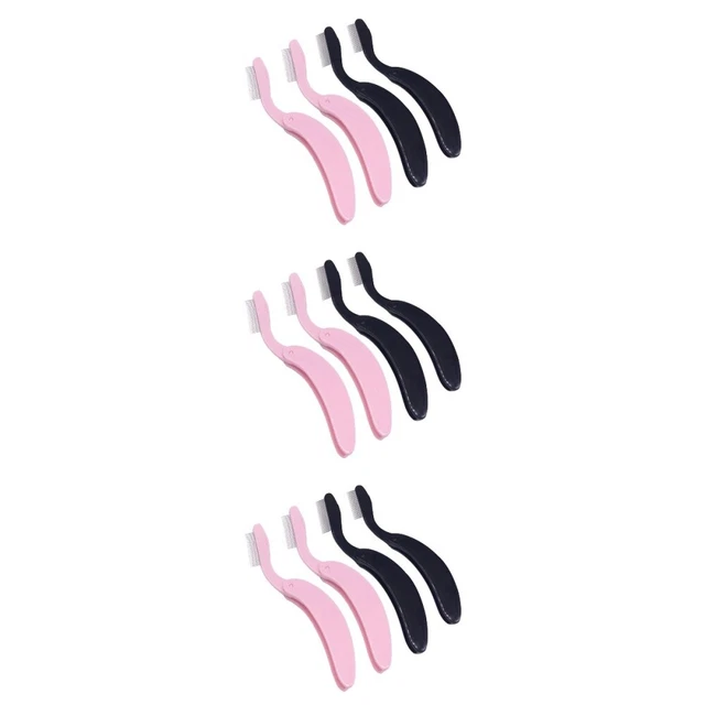 12 PCS Courbe Source Peigne Poignée en plastique Poignée en acier Source Sourcil