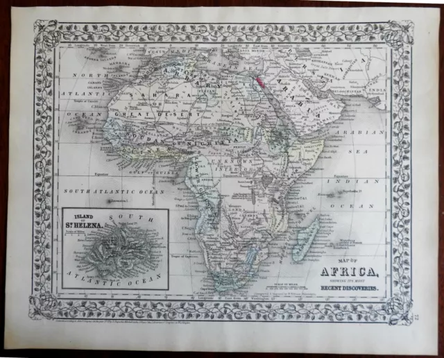 African Continent Recent Discoveries Cape Colonies 1872 Mitchell map