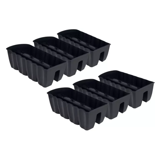 6x Blumenkasten 60cm Hängetopf Blumentopf Balkontopf Geländertopf DCRO Anthrazit