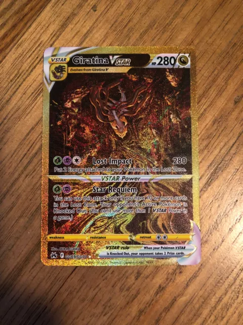 Pokémon TCG Giratina VStar GG69/GG70 Gold Alt Art - Crown Zenith NM-M!  CENTERED!