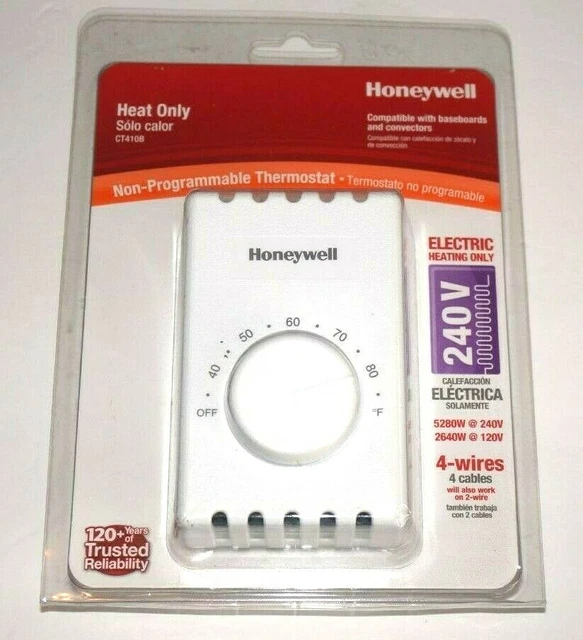 HONEYWELL HEAT ONLY 240V NonProgrammable Thermostat Model CT410B 19.