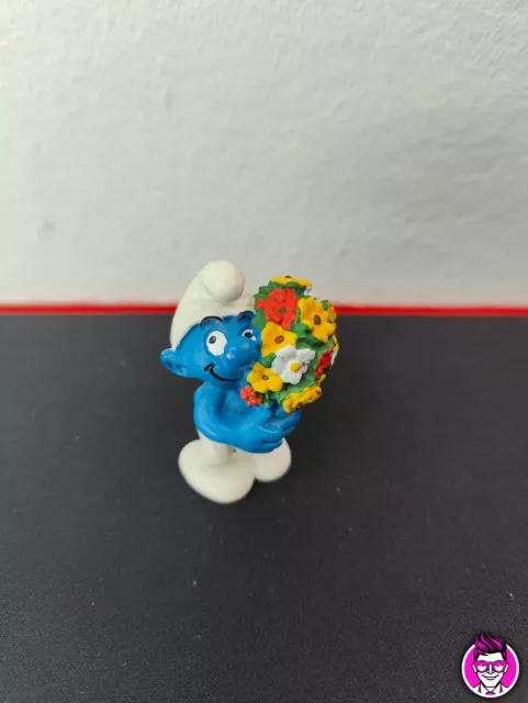 Puffo con Fiori Bouquet - 20469 Schleich Peyo '00 Puffi Smurfs