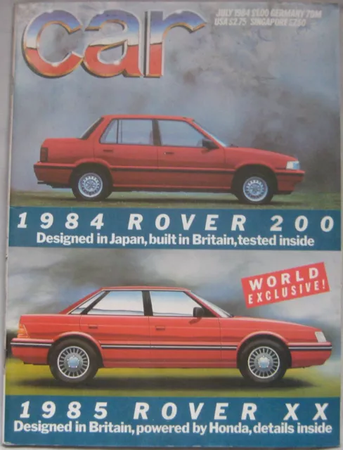 CAR July 1984 featuring Lotus Esprit Turbo, Audi Quattro, Jaguar XJS, Rover