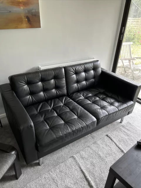 Landskrona Black Two Seat Leather