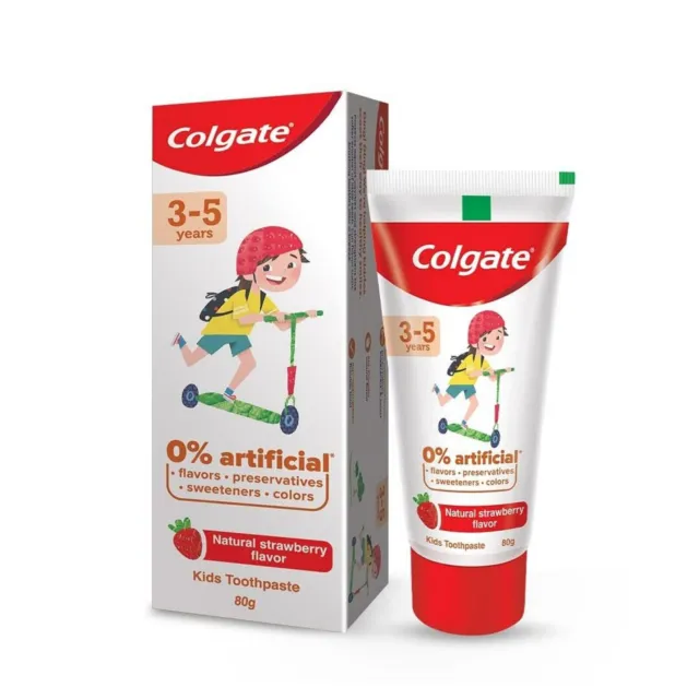 Colgate Dentifrice pour Enfants 3 Pour 5 Ans Naturel Fraise Goût 80 GM