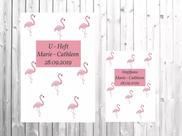 U-Heft Hülle für Mädchen Impfpass Hülle Set Flamingo Uheft Untersuchungsheft