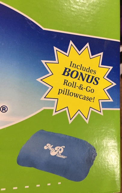 My Pillow Go Anywhere Pillow 12 x 18 Includes Roll & Go Pillowcase Daybreak Blue 2