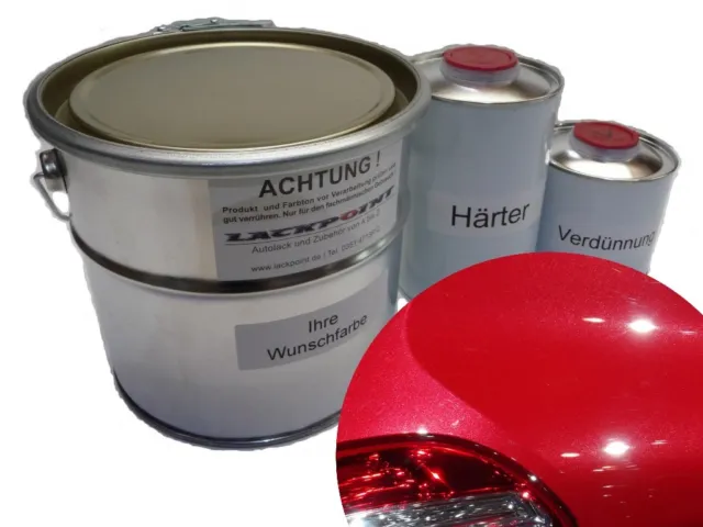 1 Liter Set 2K Car Paint Ruby Red Metallic Tuning Color Red Patent Trend Paint