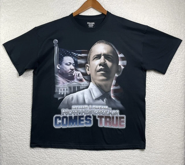 Vintage Y2K Spalding Barack Obama Martin Luther King Rap Tee T Shirt Sz XL Dream