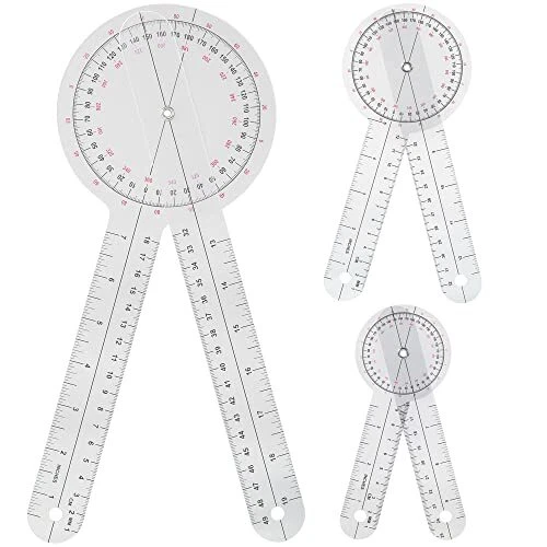Goniometer Set 3 Pieces of 6/8/12 Inch Occupational Physical Therapy Protract...