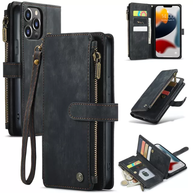 CaseMe Wallet Case for iPhone 14/13 Pro Max/12 Pro/13/11 Leather Cover card slot