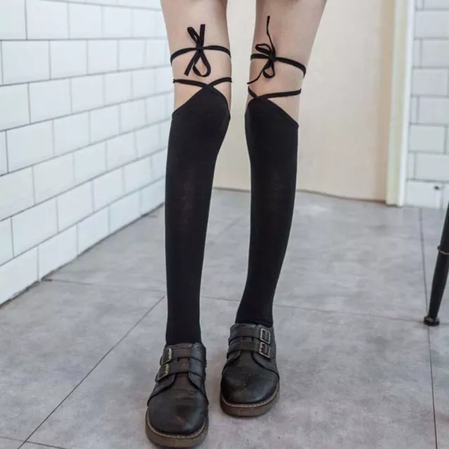 For Women Girl Lolita Sweet Cotton Bandage Stockings Hosiery High Knee Socks