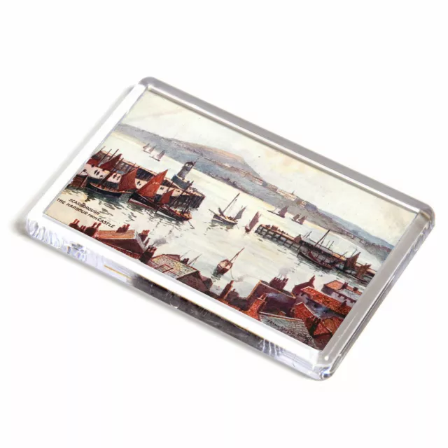 FRIDGE MAGNET - Vintage Yorkshire - Scarborough. The Harbour from Castle