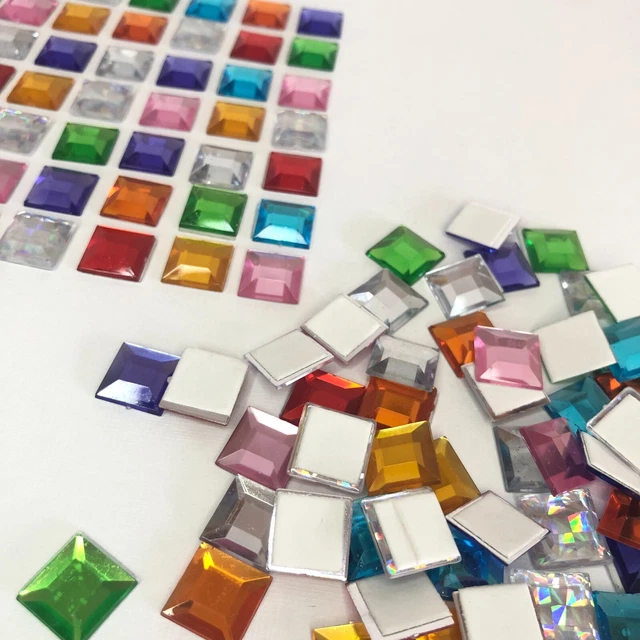 200 Bunte Mosaiksteine Selbstklebend Acrylsteine Glitzersteine Mosaik Strass