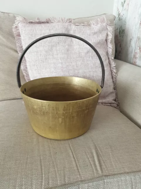 Antique 1800s  Brass / Copper Very Large Heavy 5kg Jam Pan Pot