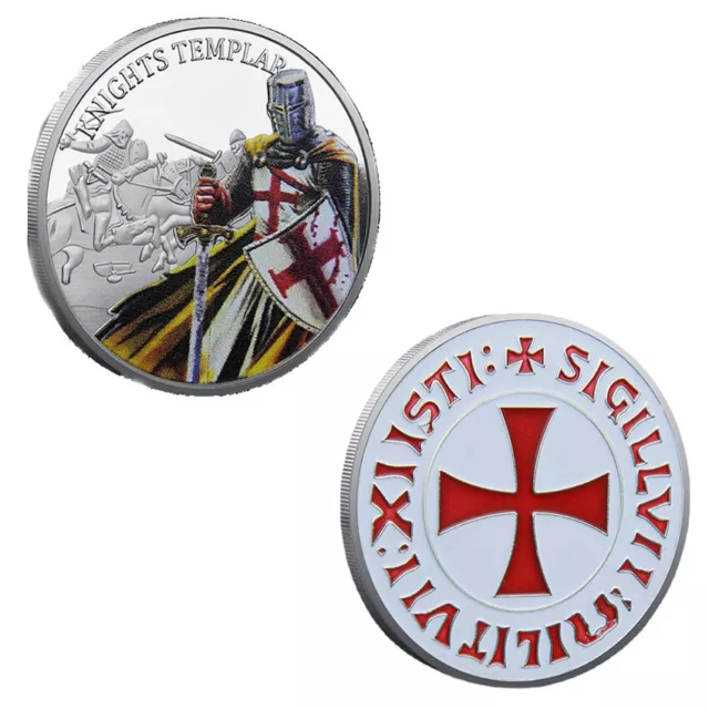 Commemorative Exchange Red Knights Crusaders Templar Metal Challenge Coin