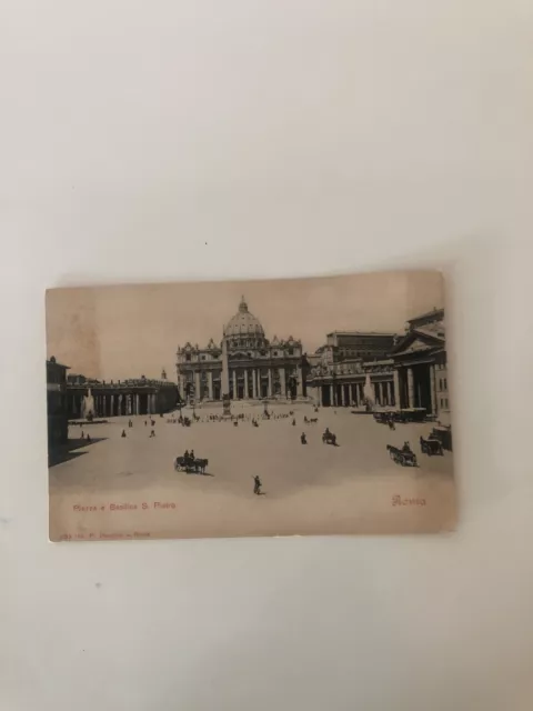 Roma Piazza Di S. Pietro E Basilica Vaticana Cartolina Non Viaggiata Primi '900