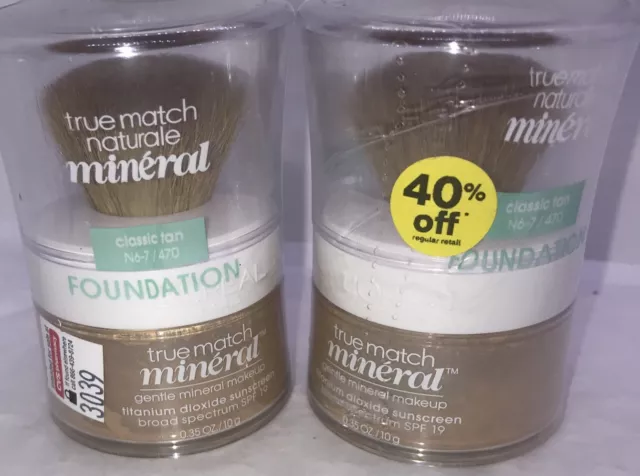 ( 2 ) L'OREAL True Match Mineral Powder Makeup Foundation - N6-7/470 CLASSIC TAN