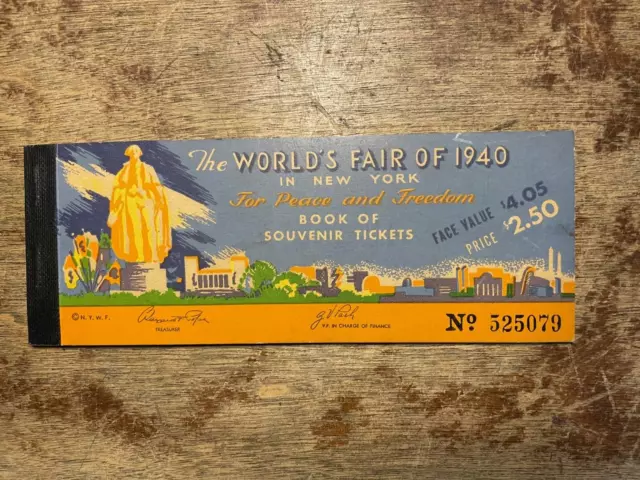 1940'S NEW YORK WORLDS FAIR TICKET STUB BOOK Unused VTG RARE