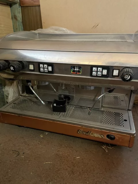 San Marino 2 Group Brass Stainless Espresso Coffee Machine Commercial Cafe