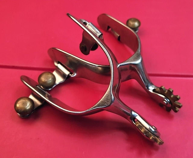 Vintage Small Western Cowboy Steel and Brass Spurs Horse Riding