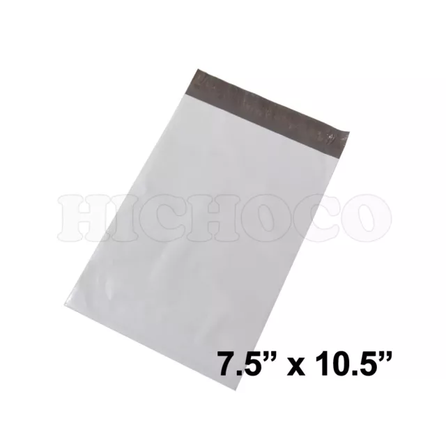 1000 ct 7.5x10.5 High Quality White Plastic Poly Mailer Envelope Bag Wholesale