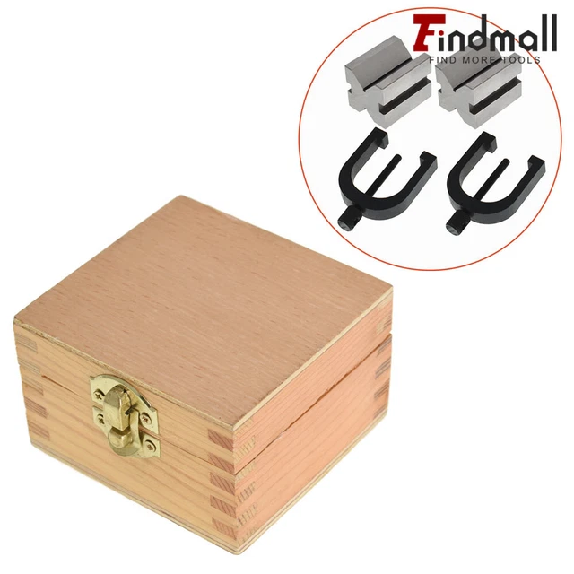V-Block and Clamp Set Hardened Steel 90 Degree Angle 1-5/8" x 1-1/4" x 1-1/4"