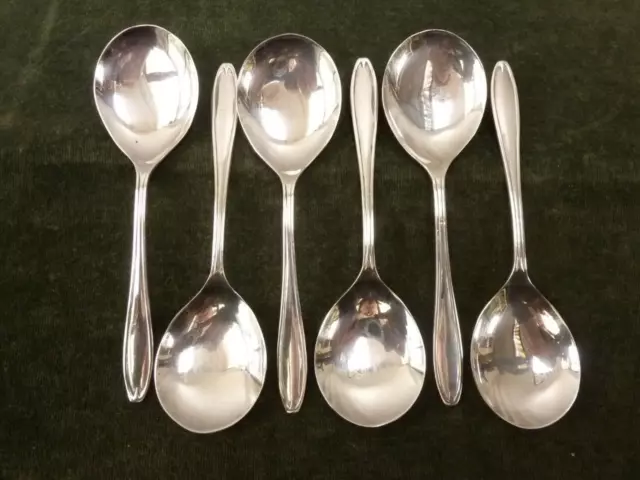 6 nice Vintage Fruit Spoons Silver Plated EPNS #1
