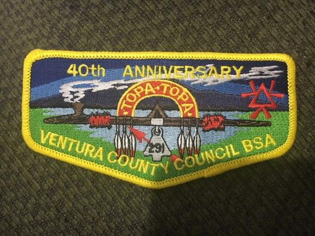 MINT OA Flap  Lodge 291 Topa Topa Yellow Border 40th Anniversary