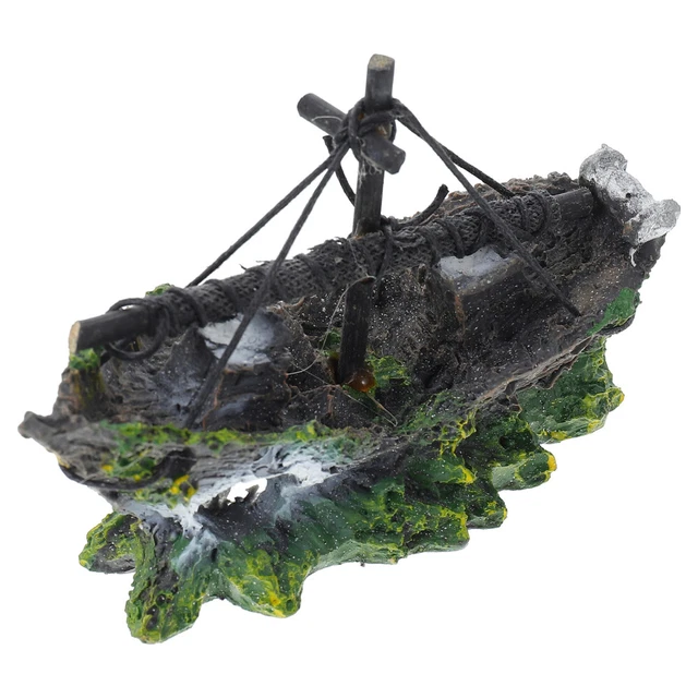 Mini Landscape Model Toy Pirate Ship Fish Tank Fish Bowls Betta Fish Aquarium
