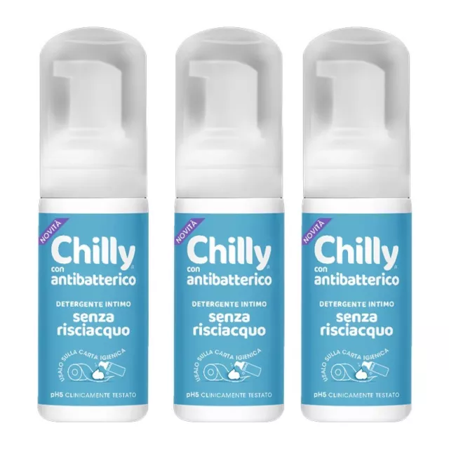 3pz CHILLY ANTIBATTERICO Detergente intimo SENZA RISCIACQUO 100ml