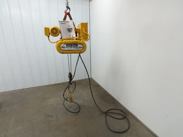 David Round M55W-1-40-17 1/2Ton 1000lb Electric Cable Hoist 40' Lift 17' FPM 3Ph